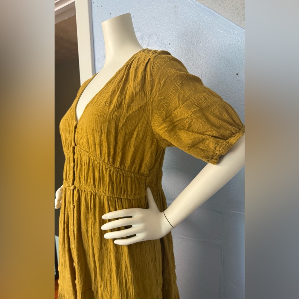 Lucky Brand Mustard Button-Front Maxi Dress - Picture 4 of 9